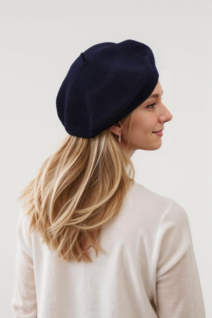 EGANO Women's ​​Beret Hats​​ - French Wool Blend Winter Cap, 70% Wool All-Season Soft ​​Beret Hats for Women​​ (Multi-Color)​ - Image 5